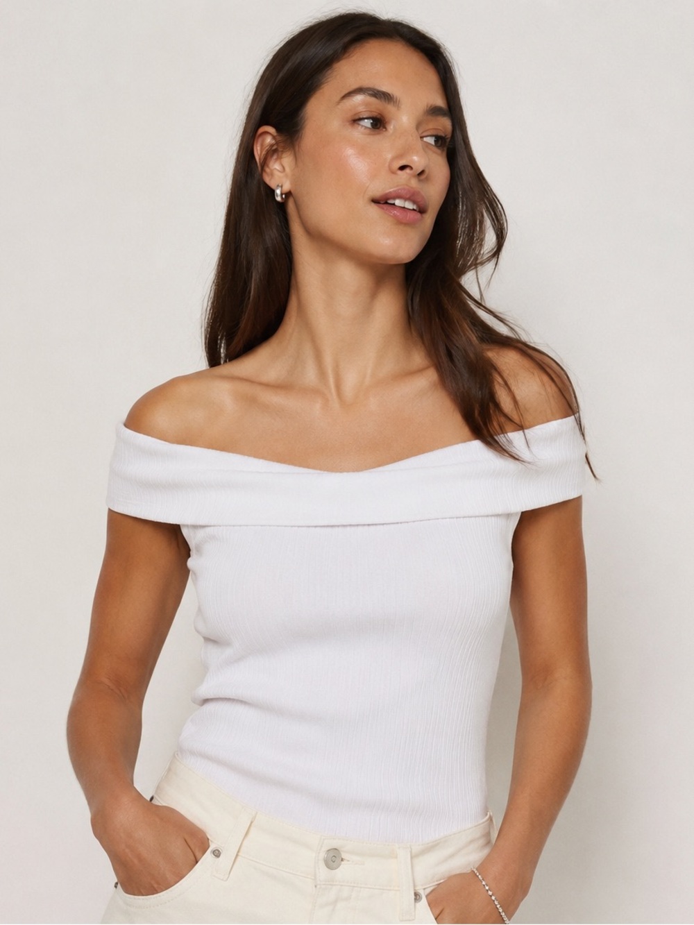 Madewell Ribbed Off-Shoulder Top (NWT)